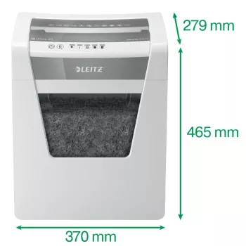 Leitz IQ Office asiakirjasilppuri Security P5, mikroleikkaus, 22,3 cm, 2 x 15 mm, 23 l, 250 arkkia, 55 dB