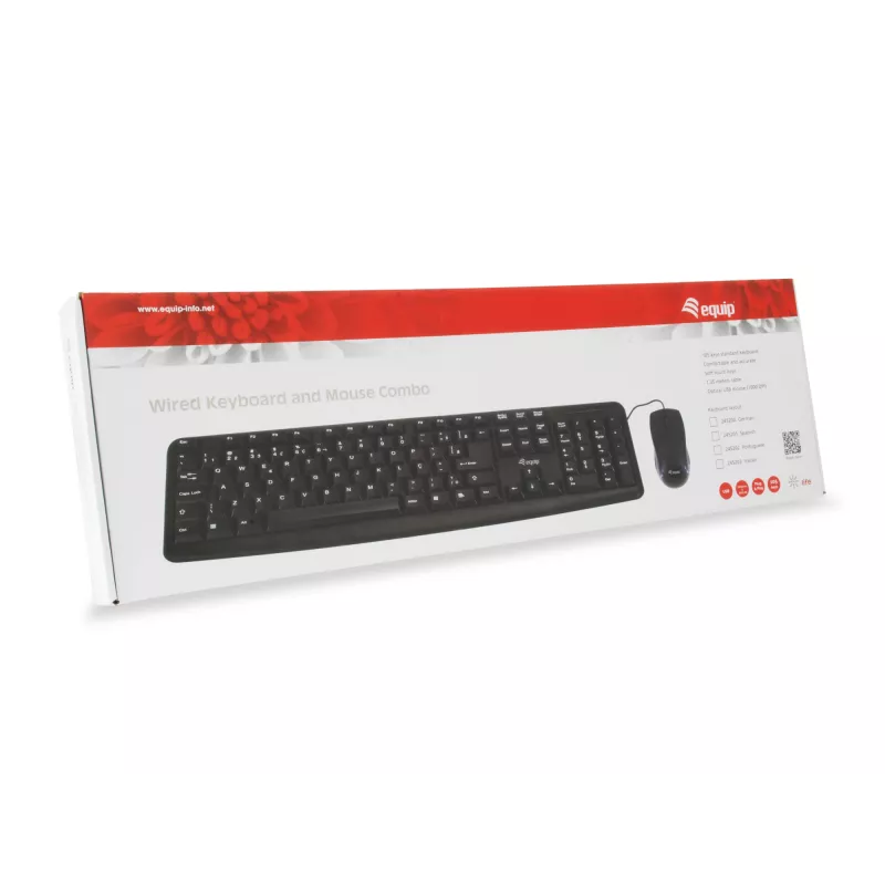 Equip 245201 näppäimistö ja hiiri sisältäen toimisto USB QWERTY espanja musta