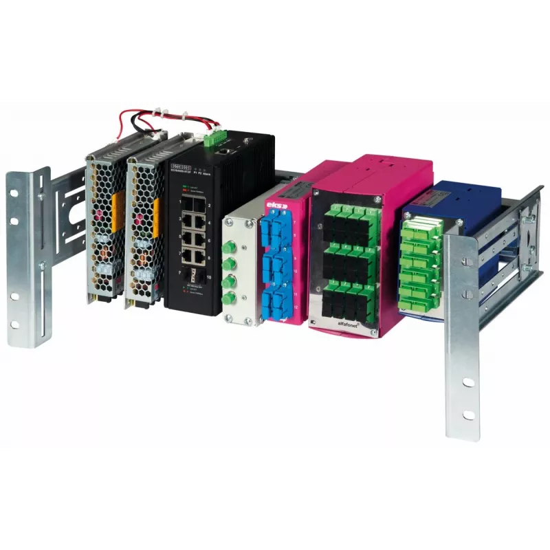 Equip EZR-DIN-4 19 tuuman DIN-kiskomoduuli 2U, RAL 7035