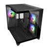 Mini Tower -tietokonekotelo Cougar FV150 ARGB — musta, tukee 2x120/140 mm sivutuulettimia, 1x120 mm takana, HDD 2,5