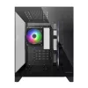 Mini Tower -tietokonekotelo Cougar FV150 ARGB — musta, tukee 2x120/140 mm sivutuulettimia, 1x120 mm takana, HDD 2,5