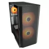 PC Midi Tower -kotelo Cougar Airface FLO ARGB, musta — tukee 2x 180 mm edessä, 1x 120 mm takana, 2,5