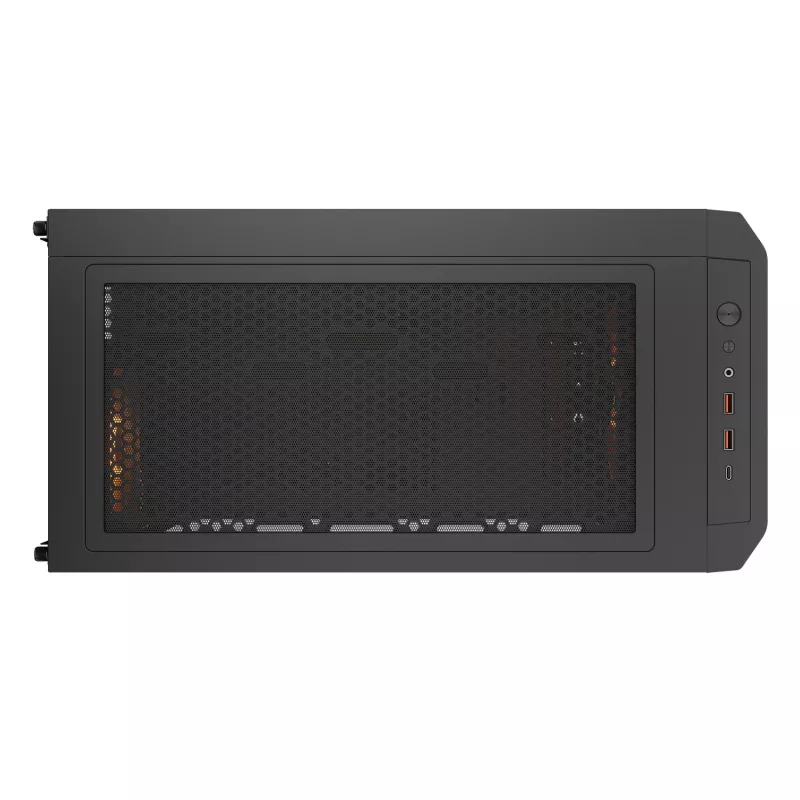 PC Midi Tower -kotelo Cougar Airface FLO ARGB, musta — tukee 2x 180 mm edessä, 1x 120 mm takana, 2,5
