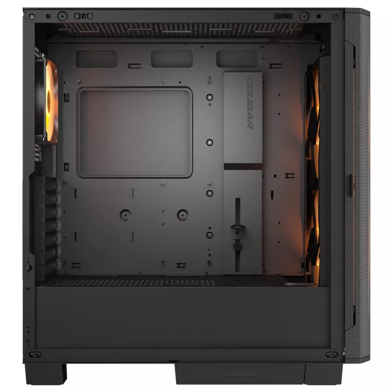PC Midi Tower -kotelo Cougar Airface FLO ARGB, musta — tukee 2x 180 mm edessä, 1x 120 mm takana, 2,5