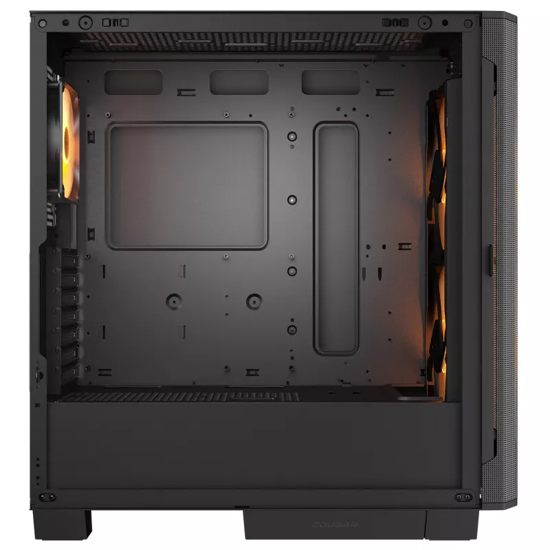 PC Midi Tower -kotelo Cougar Airface FLO ARGB, musta — tukee 2x 180 mm edessä, 1x 120 mm takana, 2,5