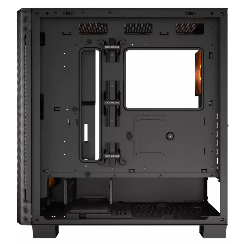 PC Midi Tower -kotelo Cougar Airface FLO ARGB, musta — tukee 2x 180 mm edessä, 1x 120 mm takana, 2,5