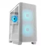 COUGAR PC Midi Tower -kotelo Airface FLO ARGB valkoinen — 2x180 mm edessä, 1x120 mm takana, tukee 2,5