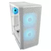 COUGAR PC Midi Tower -kotelo Airface FLO ARGB valkoinen — 2x180 mm edessä, 1x120 mm takana, tukee 2,5