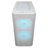 COUGAR PC Midi Tower -kotelo Airface FLO ARGB valkoinen — 2x180 mm edessä, 1x120 mm takana, tukee 2,5