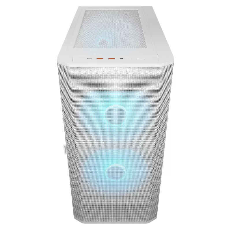 COUGAR PC Midi Tower -kotelo Airface FLO ARGB valkoinen — 2x180 mm edessä, 1x120 mm takana, tukee 2,5