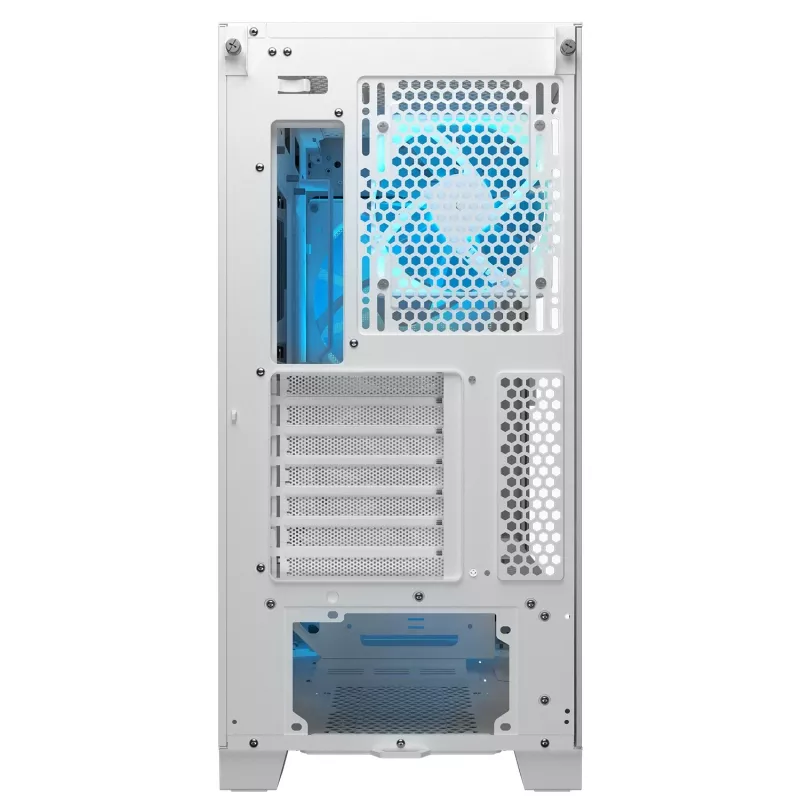 COUGAR PC Midi Tower -kotelo Airface FLO ARGB valkoinen — 2x180 mm edessä, 1x120 mm takana, tukee 2,5