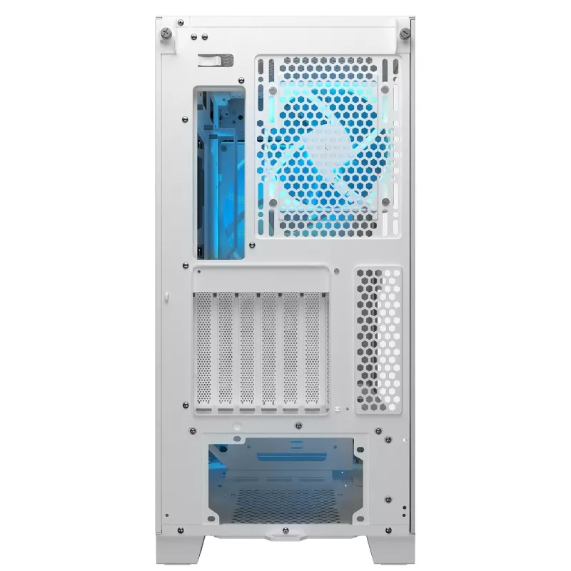 COUGAR PC Midi Tower -kotelo Airface FLO ARGB valkoinen — 2x180 mm edessä, 1x120 mm takana, tukee 2,5