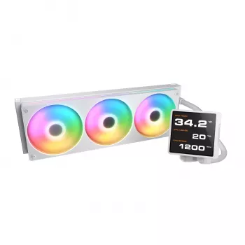 All-in-One-CPU-nestekühler Cougar Poseidon Vistek Pro 360 – 120 mm tuuletin, ARGB, valkoinen
