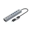 Conceptronic HUBBIES20GP 7-porttinen USB 3.0 -keskitin virtalähteellä, 5Gbps, USB-C x 3, USB-A x 4