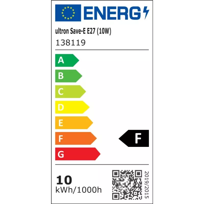Energiansäästölamppu Ultron 138119 10 W E27 3000 K