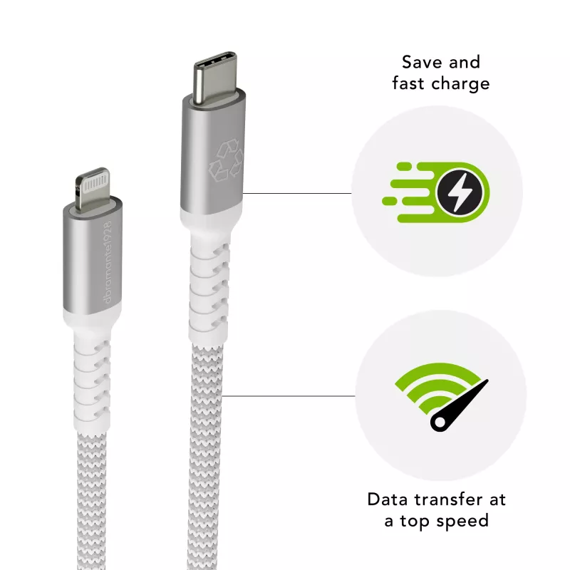 dbramante1928 re-charge Pro – BRD-kaapeli 2m USB-C - Lightning -W