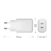 dbramante1928 re-charge Pro - EU seinälaturi 2x USB-C 20W - valkoinen
