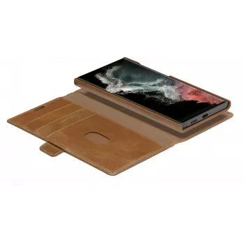 Folio-kotelo dbramante1928 Lynge Samsung Galaxy S22 Ultra, tan, tukee näyttöjä jopa 17,3 cm (6,8 inch), pöytäteline