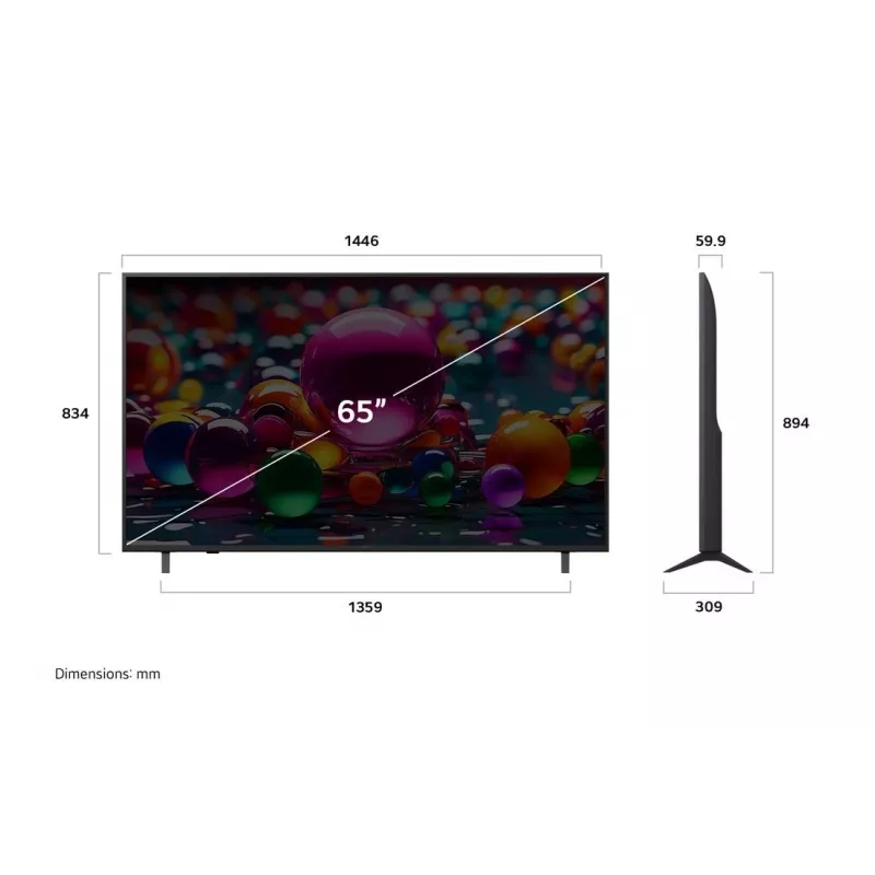LG UHD AI 65UA75003LA TV 165,1 cm (65 inch) 4K Ultra HD Smart TV Wi-Fi musta