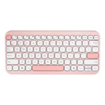 Langaton ASUS Marshmallow KW100 75%-Bluetooth-näppäimistö — QWERTZ saksa, saksimekanismi, pinkki