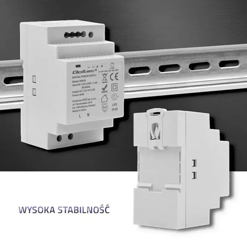 DIN-kiskovirtalähde QOLTEC 50920, yksivaiheinen, teollisuuslaitteisiin