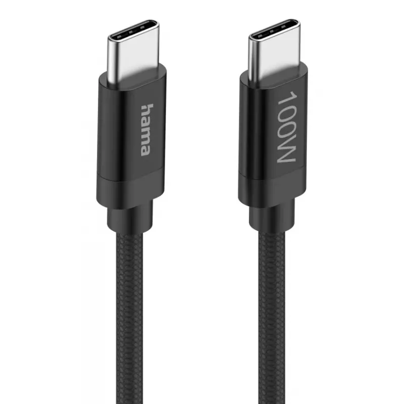 Hama Fabric USB-kaapeli USB 2.0 1,5 m USB C musta