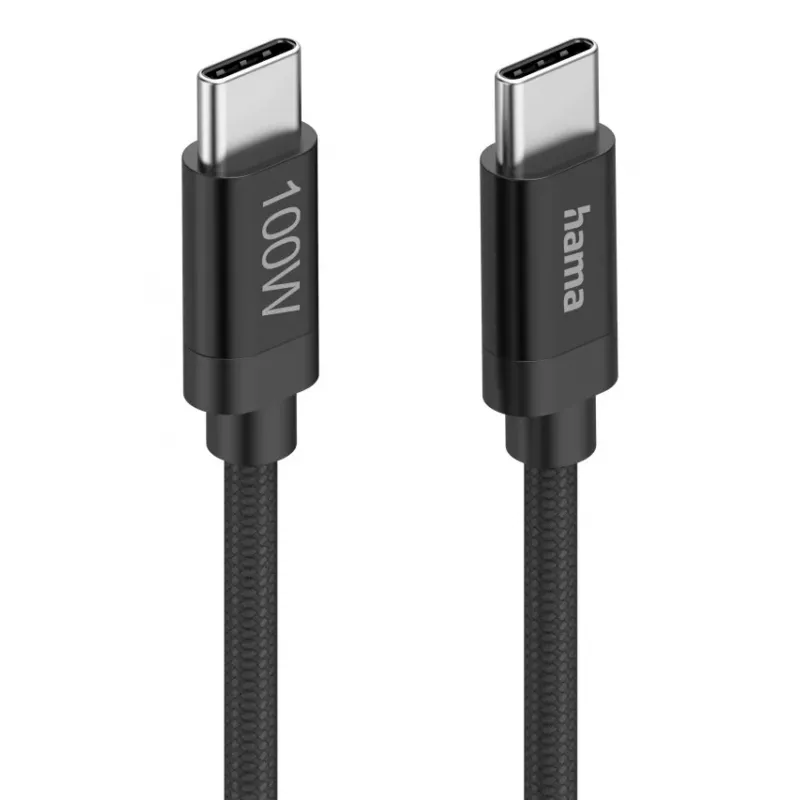 Hama Fabric USB-kaapeli USB 2.0 1,5 m USB C musta