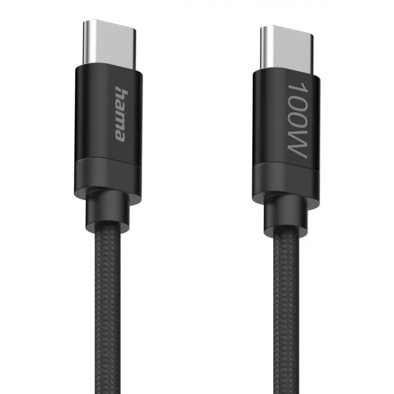 Hama Fabric USB-kaapeli USB 2.0 1,5 m USB C musta