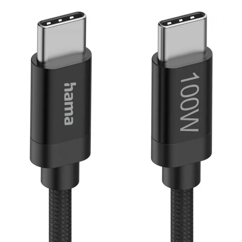 Hama Fabric USB-kaapeli USB 2.0 1,5 m USB C musta