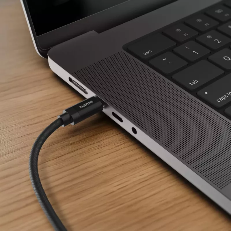 Hama Fabric USB-kaapeli USB 2.0 1,5 m USB C musta