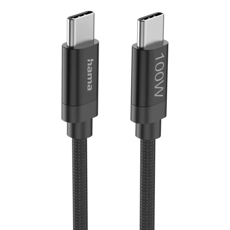Hama Fabric USB-kaapeli USB 2.0 3 m USB C musta