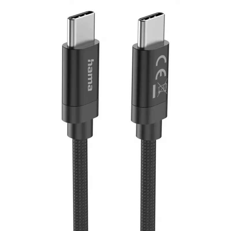 Hama Fabric USB-kaapeli USB 2.0 3 m USB C musta