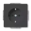 Pistorasia CEE 7/3 Busch-Jaeger 2013-0-5265, 2P+E, 250V/16A, musta, 71×41 mm