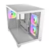 Mini Tower PC-kotelo Cougar FV150 ARGB valkoinen — Micro-ATX / Mini-ITX, sivulasiseinä, 2x120mm + 1x120mm tuulettimet, 2,5 tuuman & 3,5 tuuman paikat