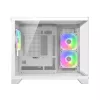 Mini Tower PC-kotelo Cougar FV150 ARGB valkoinen — Micro-ATX / Mini-ITX, sivulasiseinä, 2x120mm + 1x120mm tuulettimet, 2,5 tuuman & 3,5 tuuman paikat