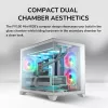 Mini Tower PC-kotelo Cougar FV150 ARGB valkoinen — Micro-ATX / Mini-ITX, sivulasiseinä, 2x120mm + 1x120mm tuulettimet, 2,5 tuuman & 3,5 tuuman paikat