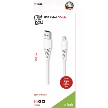 Lightning-kaapeli 2GO 797288 1 m valkoinen USB B