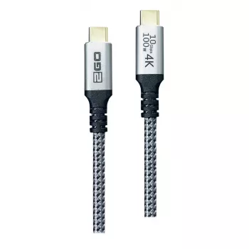 USB-kaapeli 2GO 797512 USB 3.2 Gen 2 1,2 m USB C musta hopea