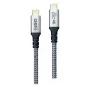 USB-kaapeli 2GO 797512 USB 3.2 Gen 2 1,2 m USB C musta hopea