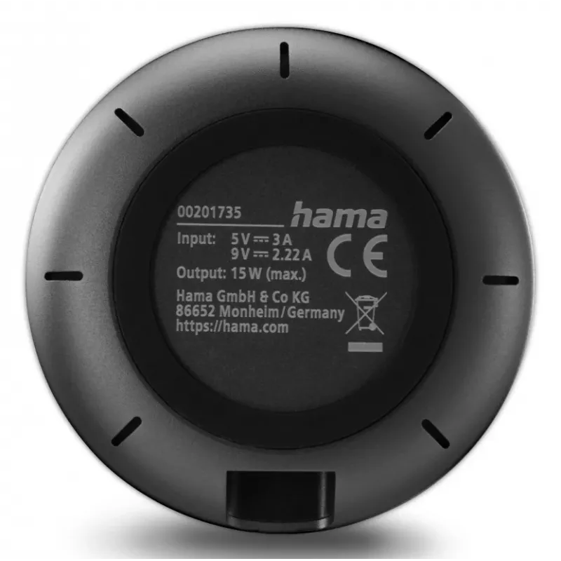 Hama 00201735 matkalaturi älypuhelin musta USB langaton lataus pikalataus sisäkäyttöön
