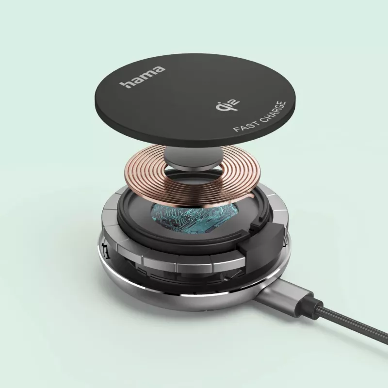 Hama 00201735 matkalaturi älypuhelin musta USB langaton lataus pikalataus sisäkäyttöön