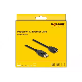 DeLOCK DisplayPort 1.2 jatkokaapeli 4K 60 Hz 3 m