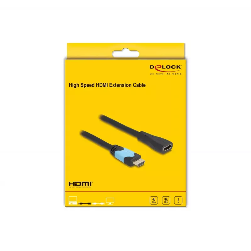 DeLOCK High Speed HDMI-jatkokaapeli 48 Gbit/s 8K 60 Hz 3 m