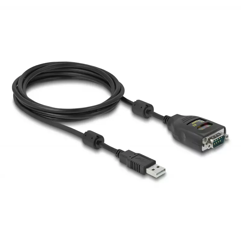 DeLOCK adapteri USB 2.0 Type-A sarjaporttiin RS-232 D-Sub 9-napainen 2,5 kV galvaaninen erotus 2 m