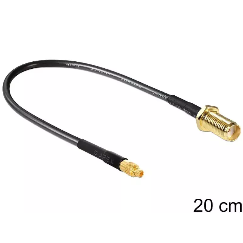 Koaksiaalikaapeli DeLOCK 88580 0,2 m SMA MMCX musta
