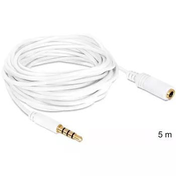 Audiokaapeli DeLOCK 3.5mm 5m valkoinen