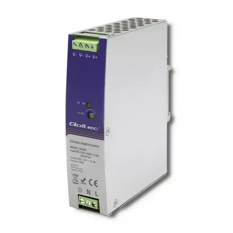 Teollinen DIN-kiskovirtalähde QOLTEC 50905