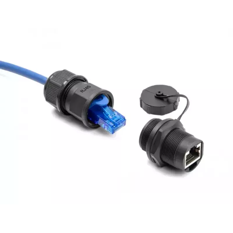 DeLOCK RJ45 Cat.6A liitin suojakannella IP67 pöly- ja vesitiivis