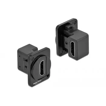 Delock 86786 D-tyyppimoduuli HDMI-A 90 astetta kulma uros-uros, musta