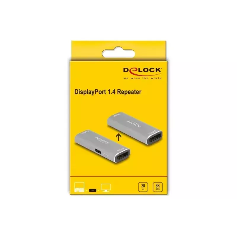 DeLOCK DisplayPort 1.4 -toistin 8K 30 Hz 20 m